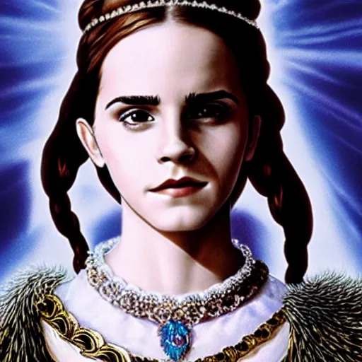 Image similar to Emma Watson as the Empress from A Neverending Story
