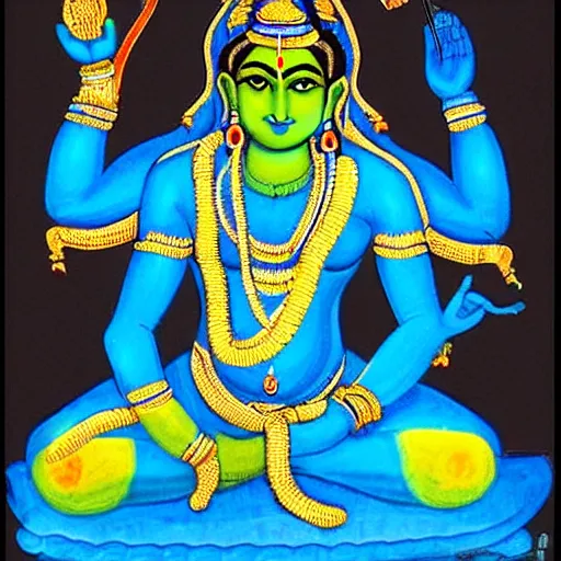 Image similar to blue bodied lord shiva as a doctor, operating on a human body, attaching an elephant head, complicated surgery