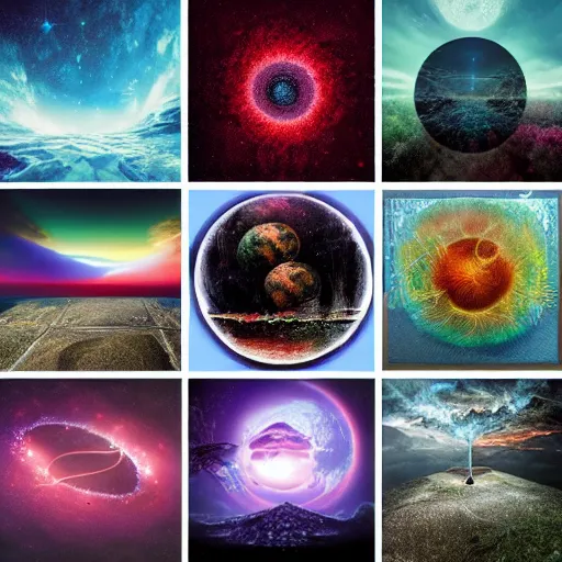 Image similar to Coverart including concepts from quantum mind, climate change, nature, creative interpretation, no text