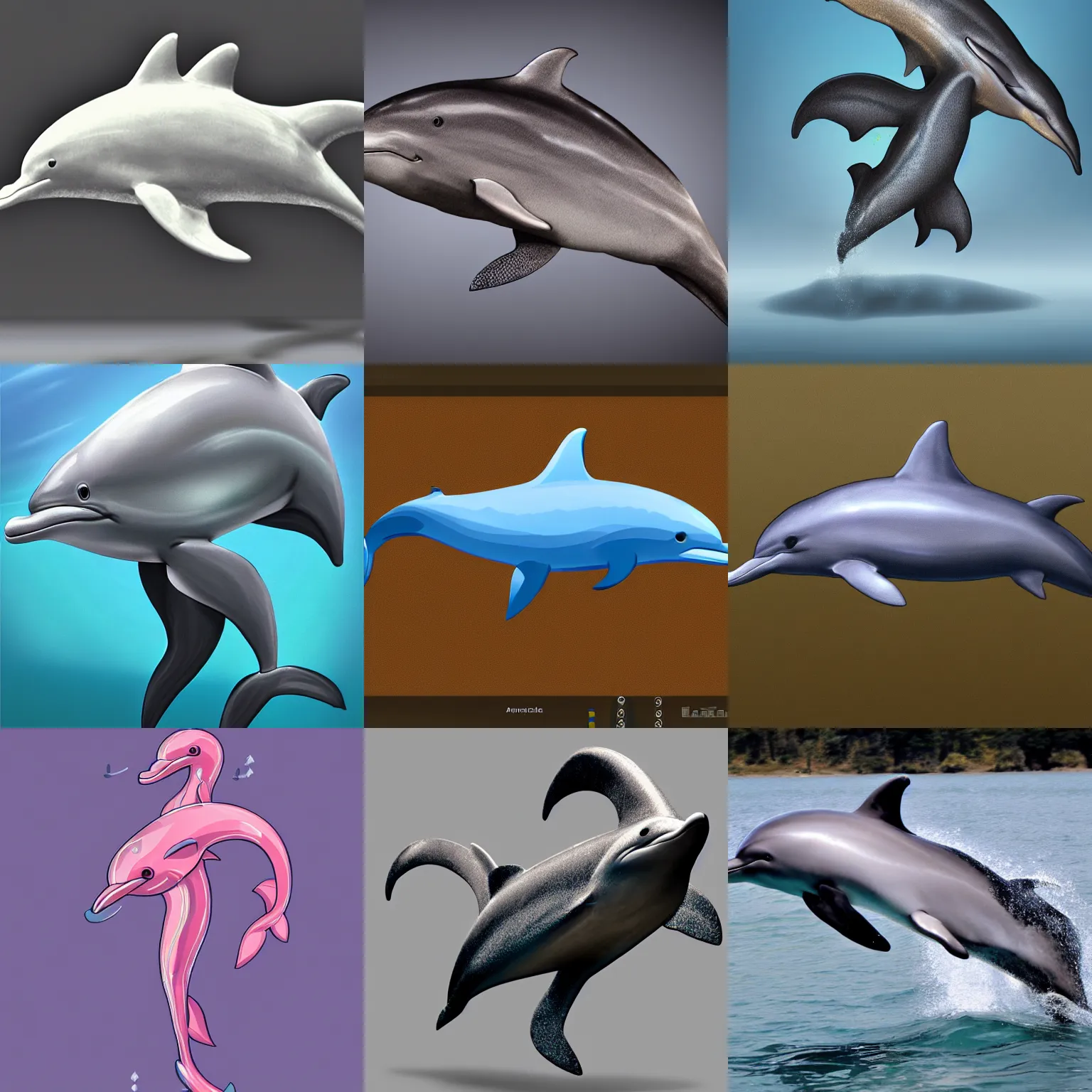 Prompt: synthetic anthro dolphin