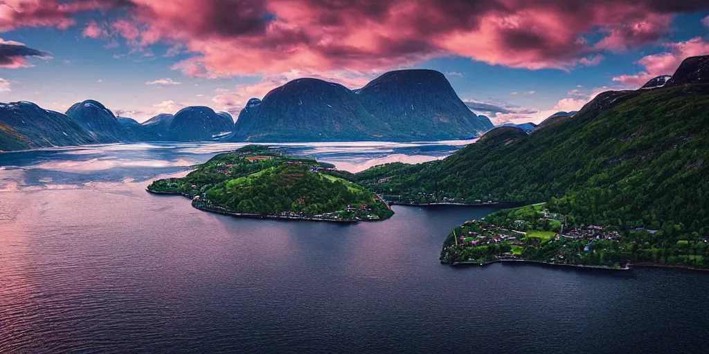 Image similar to the fjords of norway by alena aenami speedart