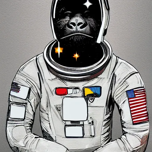 Prompt: man astronautgorilla, digital art