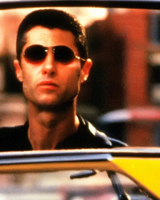 Prompt: film still close - up shot of bill clinton as travis bickle from the movie taxi driver. photographic, photography
