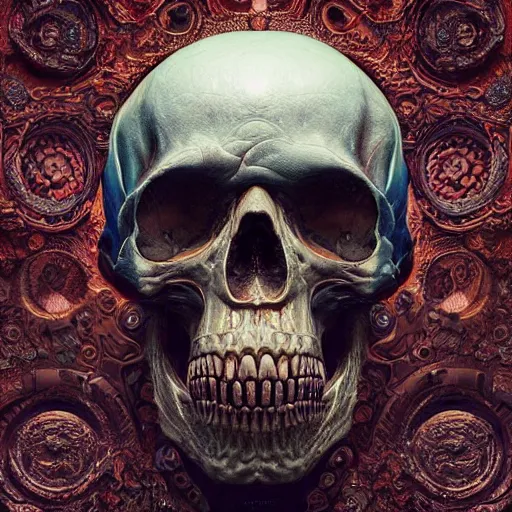 Image similar to portrait_of_a_melting_skull._intricate_abstract._intricate_artwork._by_Tooth_Wu_wlop_beeple_dan_mumford._octane_render_trending_on_artstat