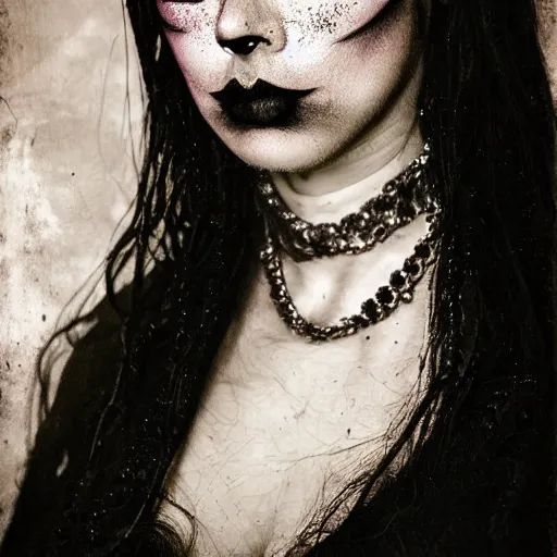 Image similar to a portrait of goth 0nbeauty, a photograph taken by Juan Francisco Casas