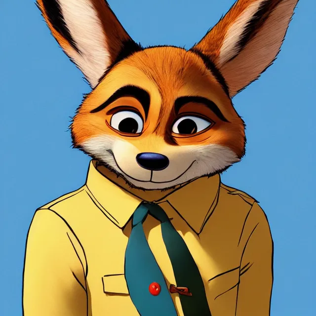 Prompt: portrait of a cute anthropomorph furry fursona in the style of zootopia