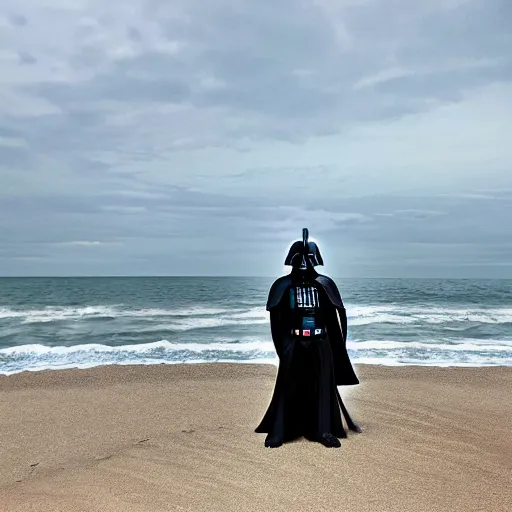 Image similar to darth vader on the beach