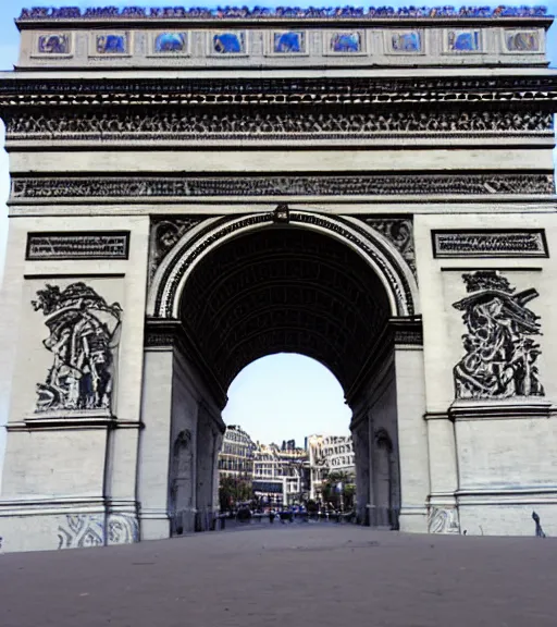 Image similar to arc de triomphe made of graffiti