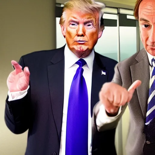 Image similar to donald trump getting legal advice from saul goodman