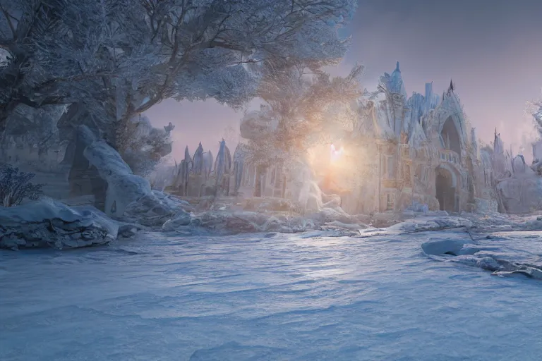 Image similar to ultra detailed fantasy, a beautiful frozen elsa global illumination hdr render in unreal engine 5