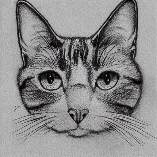 Image similar to a collaboration drawing of a cat