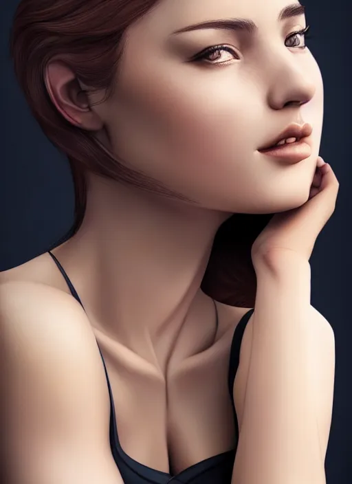 Prompt: photo of a gorgeous young woman in the style of stefan kostic, realistic, professionally retouched, half body shot, sharp focus, 8 k high definition, insanely detailed, intricate, elegant, art by stanley lau and artgerm