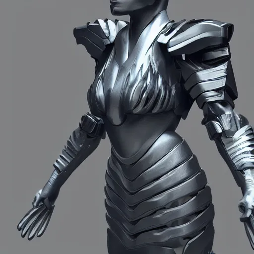 Image similar to futuristic angel wearing high tech armor, rendered in unreal engine, ultra realistic, 4k