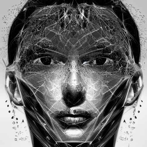 Image similar to The face of the Designer of the Universe, portrait, beautiful digital art, artstation, deviantart, intricate, mysterious, mix of light and darkness, soft