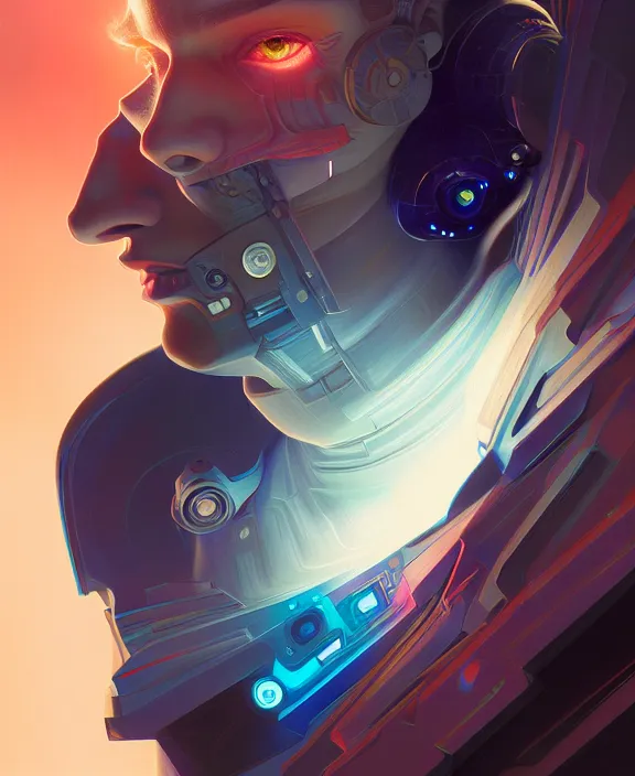 Image similar to a whirlwind inside the metaverse, guy, male, man, hologram, half body, neurochip, android, cyborg, cyberpunk face, by loish, d & d, fantasy, intricate, elegant, highly detailed, colorful, digital painting, artstation, concept art, art by artgerm and greg rutkowski and alphonse mucha