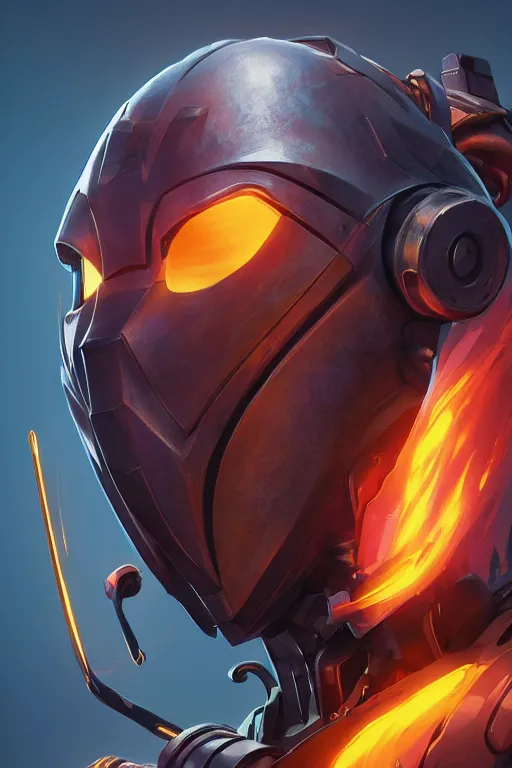 Image similar to epic mask helmet robot ninja portrait stylized as fornite style game design fanart by concept artist gervasio canda, behance hd by jesper ejsing, by rhads, makoto shinkai and lois van baarle, ilya kuvshinov, rossdraws global illumination radiating a glowing aura global illumination ray tracing hdr render in unreal engine 5