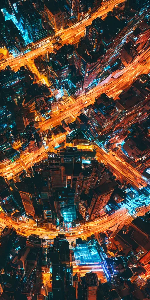 cyberpunk city at night,drone shot, night clubs and | Stable Diffusion