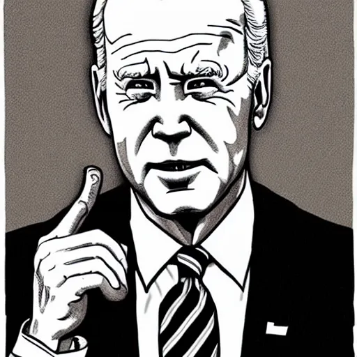 Image similar to Joe Biden by Junji Ito