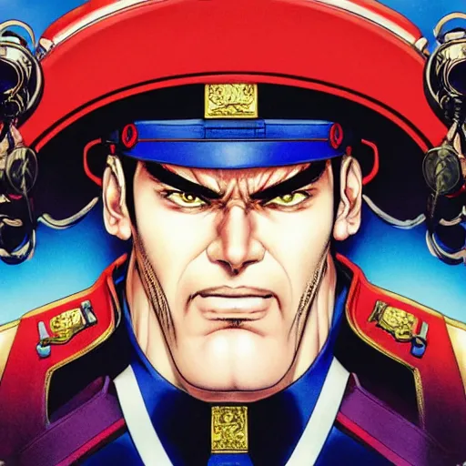 Prompt: portrait of crazy m. bison, symmetrical, cinematic colors, by yoichi hatakenaka, masamune shirow, josan gonzales and dan mumford, ayami kojima, takato yamamoto, barclay shaw, karol bak, yukito kishiro