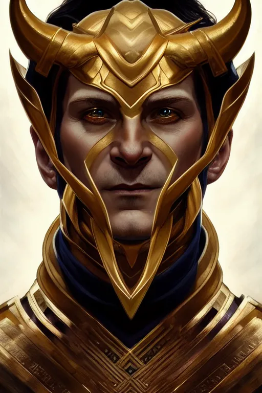 Prompt: symmetry!! portrait of loki in the style of god of war, machine parts embedded into face, intricate, elegant, highly detailed, digital painting, artstation, concept art, smooth, sharp focus, illustration, art by artgerm and greg rutkowski and alphonse mucha, 8 k