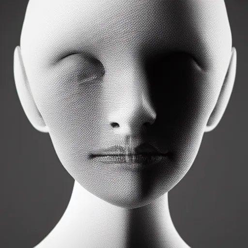 Prompt: black and white dreamy foggy smoky profile face portrait, single skeletal biomechanical beautiful young female cyborg robot bust, body ribs meshes,, volumetric light, rim light, by dora maar and cecile beaton, big gothic fashion pearl embroidered collar, 8 k