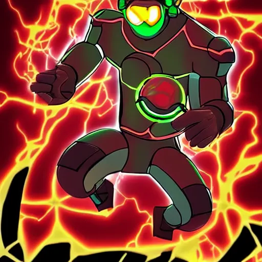 Image similar to ben 1 0 heatblast 3 d art in the style of philipp urlich