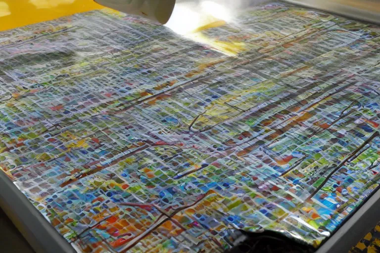 Image similar to acid blotter sheet with metro 7 0 0 0 series train