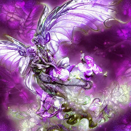 Prompt: cg orchid glitch silver beautiful fantasyoutcome painting dismdigitalart lavender spirifantasybutterfly chamelemachinelearning flowers transition silver hybriglitch dragonethereal image cg digitalart silver diana orchid dragons ethereal collage ravenethereal fabulous digitalart dragons lavender orchids waterfall