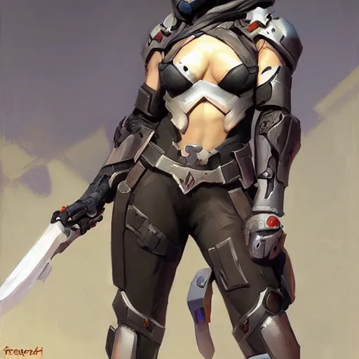 Image similar to greg manchess portrait painting of partially armored lady death as overwatch character, medium shot, asymmetrical, profile picture, organic painting, sunny day, matte painting, bold shapes, hard edges, street art, trending on artstation, by huang guangjian and gil elvgren and sachin teng