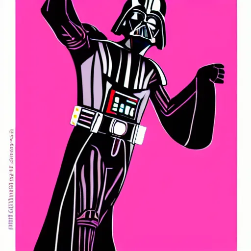 Image similar to darth vader in pink colors