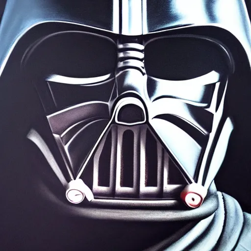 Image similar to darth vader, portrait, realistic painting, high definition, very detailed, extremely high detail, photo realistic, symmetrical