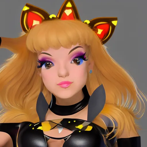 Image similar to bowsette is a twitch streamer, photorealistic, beautiful symmetrical face, cute, 8k resolution