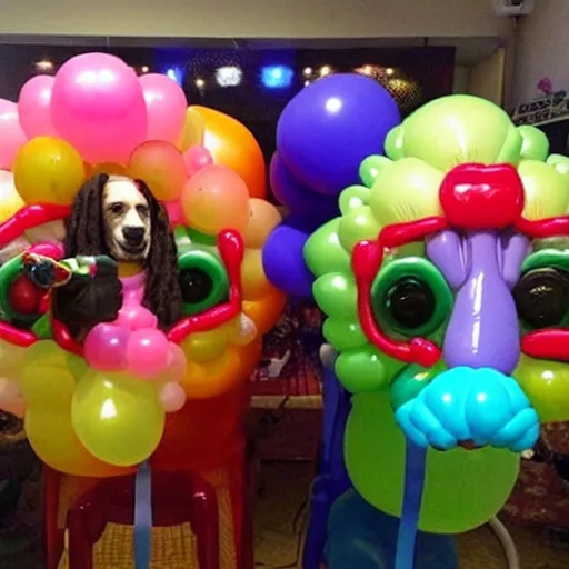 Prompt: snoop doggy dog in balloon art