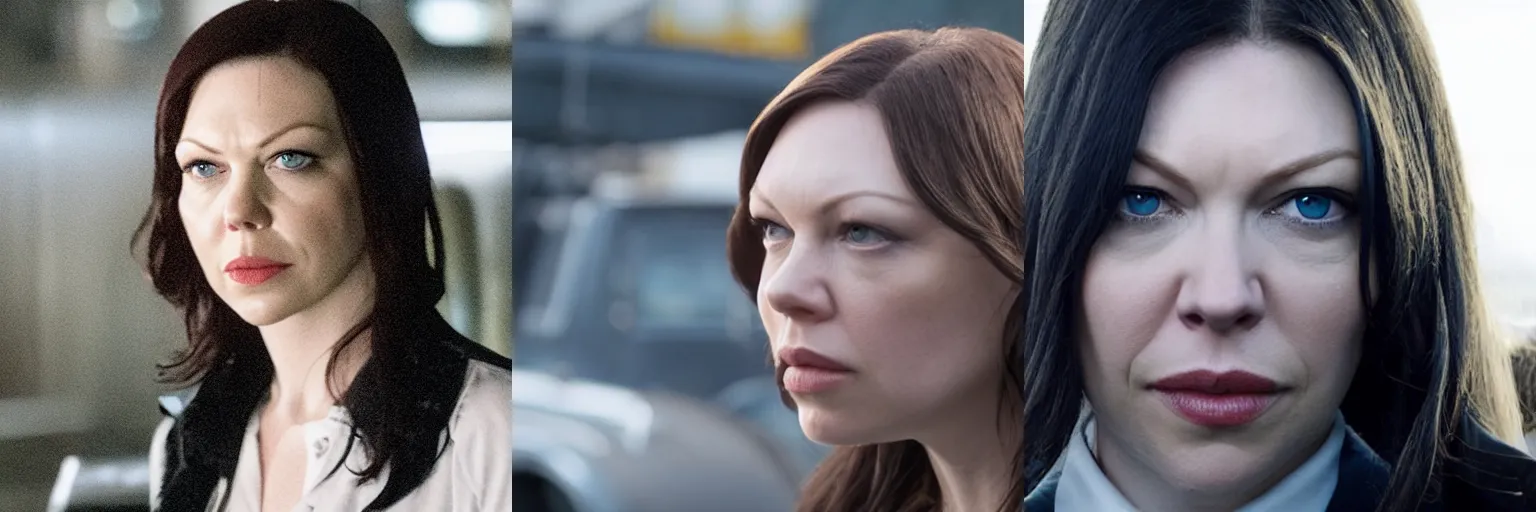 Prompt: close-up of Laura Prepon as a detective in a movie directed by Christopher Nolan, movie still frame, promotional image, imax 70 mm footage