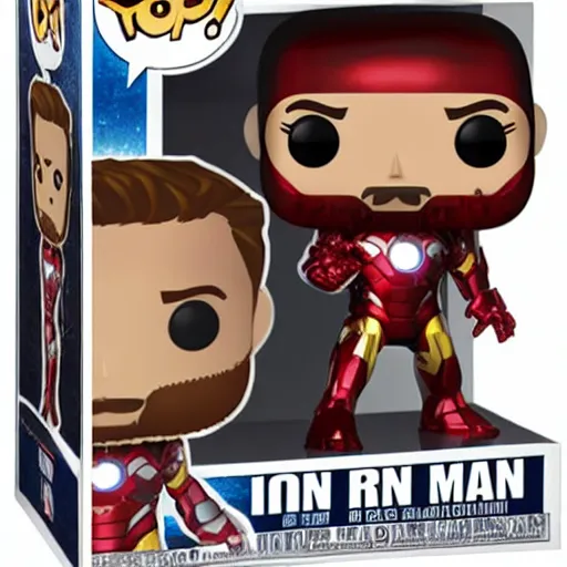 Image similar to iron man as funko pop toy