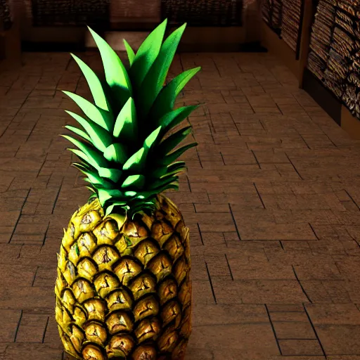 Prompt: huge monstrous pineapple destroys the store, 8 k, 4 k, trending on artstation, artstationhd, artstationhq, octane render