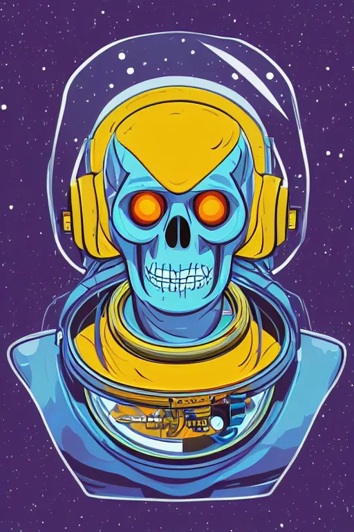 Image similar to portrait of a astronaut skeletor, art by ori toor, sticker, colorful, illustration, highly detailed, simple, smooth and clean vector curves, no jagged lines, vector art, smooth