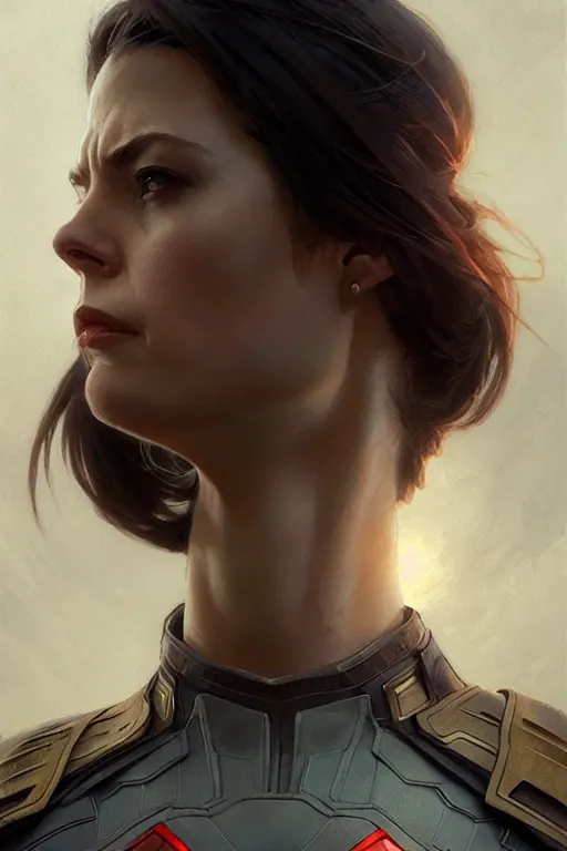 Image similar to captain America as aeon flux profile picture by Greg Rutkowski, matte painting, intricate, fantasy concept art, elegant, by Stanley Artgerm Lau, golden ratio, thomas kindkade, alphonse mucha, loish, norman Rockwell,