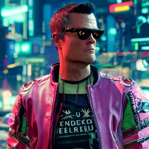 Prompt: “Johnny Knoxville in cyberpunk 2077”