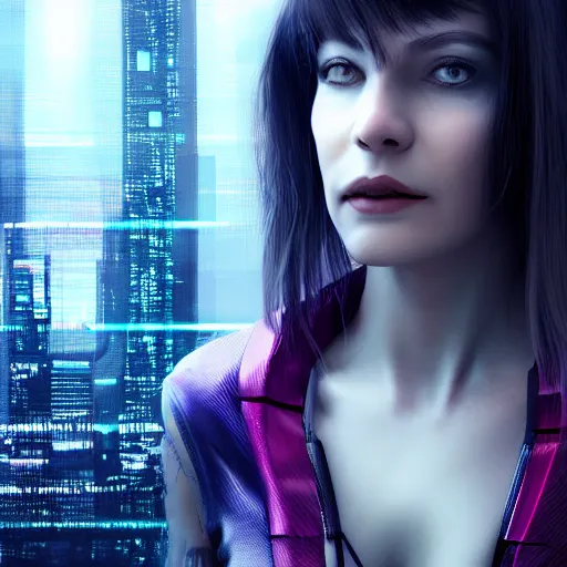 Image similar to a women from a furture of cyberpunk, 8 k, 3 d
