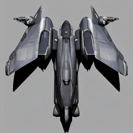 Image similar to symmetry!! a mechanized falcon with it's wings spread, gunmetal grey, top down view!! mecha, jet fighter, space shuttle, robotic, highly detailed, artstation, super realistic, unreal engine