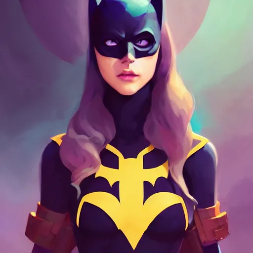 Image similar to portrait of nubile batgirl, art by pete mohrbacher and guweiz and ilya kuvshinov, digital art, highly detailed, intricate, sharp focus, trending on artstation hq, deviantart, unreal engine 5, 4 k uhd image