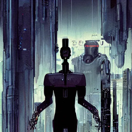 Image similar to Digital portrait of a cyborg from Ghost in the machine by Enki bilal and Moebius and Salvator dali, cyberpunk, impressive perspective, aesthetic, masterpiece