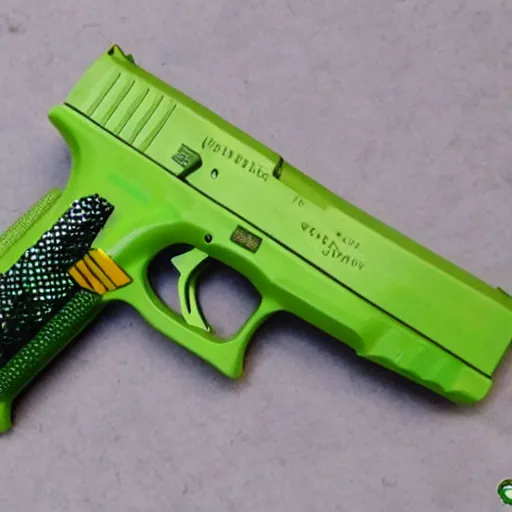 Prompt: green glock in anime style