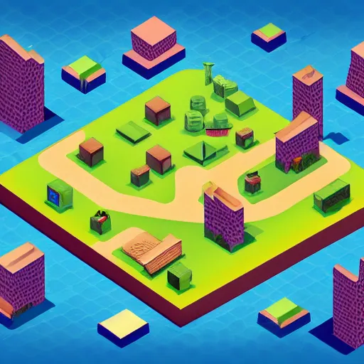 Image similar to isometric, casual game map