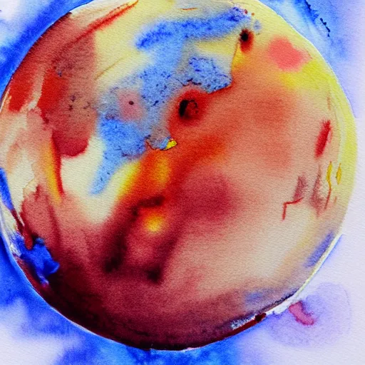 Prompt: mars watercolor painting