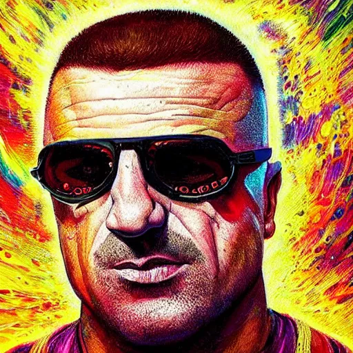 Prompt: Dominic Purcell an extremely psychedelic experience, colorful, surreal, dramatic lighting, cosmonaut, LSD, face, detailed, intricate, elegant, highly detailed, digital painting, artstation, concept art, smooth, sharp focus, illustration, art by Sam Spratt, Dan Mumford, Artem Demura and Alphonse Mucha