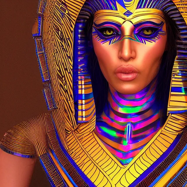 Image similar to a female egyptian / aztecian raver using her mutant electrical powers trending on artstation deviantart pinterest hyper detailed photorealistic highlights and shadow hd 8 k post - processing high resolution