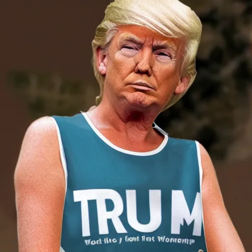 Image similar to Donald trump as a woman in a tank top