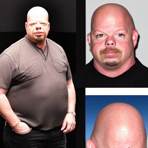 Prompt: Rick Harrison with a wig, lots of black hair, wig